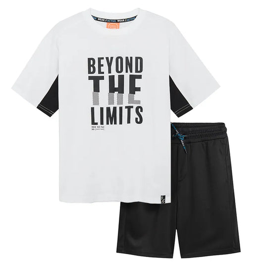 Boys Set T shirt Shorts Black and White