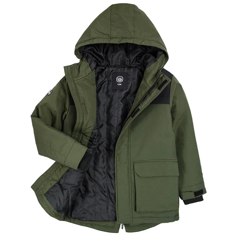 Boy's Hooded Jacket Dark Green