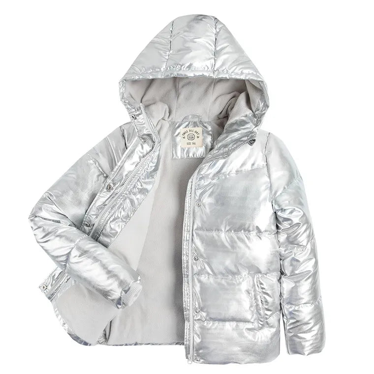 Girl's Jacket With a Hood Silver