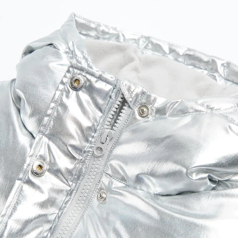 Girl's Jacket With a Hood Silver