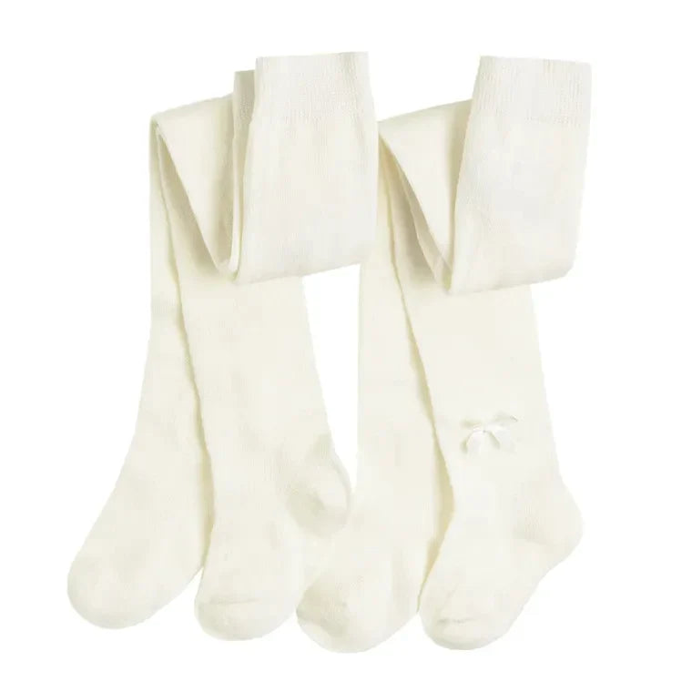 Tights For Girls, Organic Cotton, Ecru, Set, 2 Pcs. CC CHG2102802-00-P