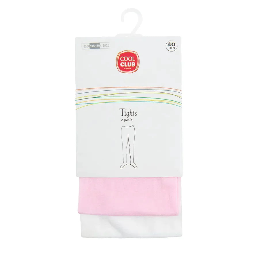 Tights for girls, white, pink, set, 2 pcs. CC BHG1611685