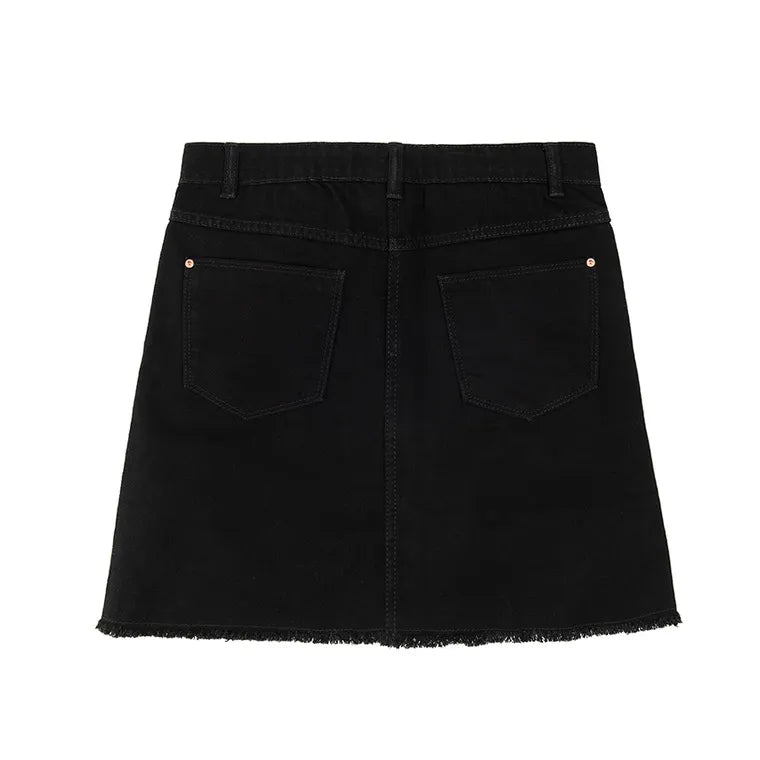 Girl's Denim Skirt, Black