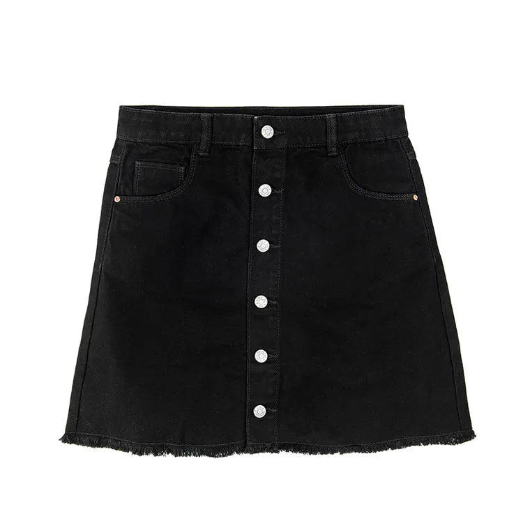 Girl's Denim Skirt, Black