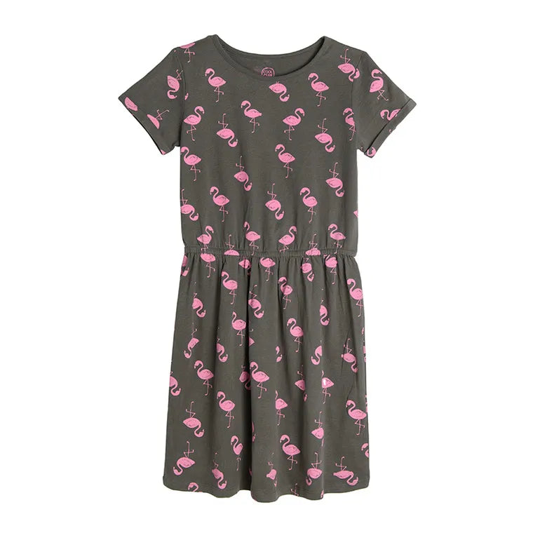 Girl's Dress with Short Sleeves