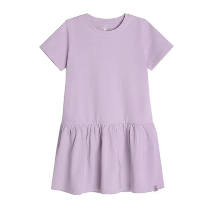 Girl's Dress With Short Sleeves, Light Purple