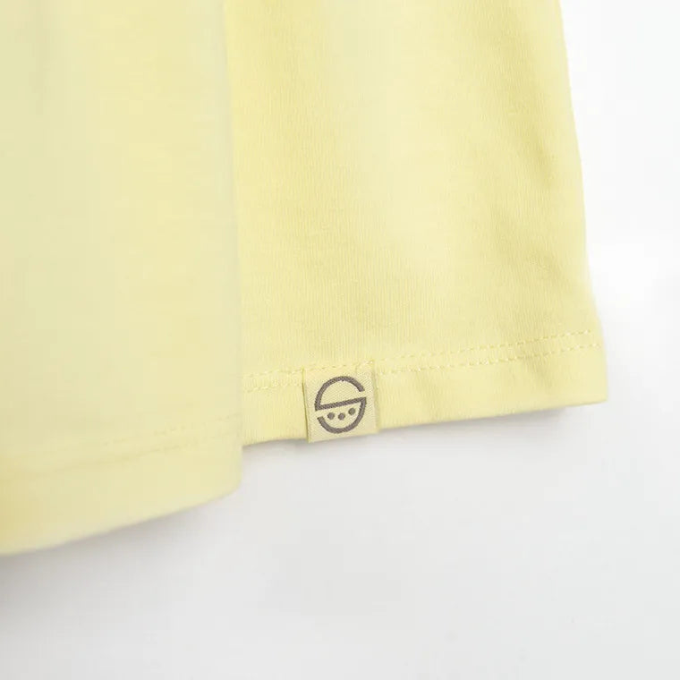 Girl's Dress With Short Sleeves Yellow