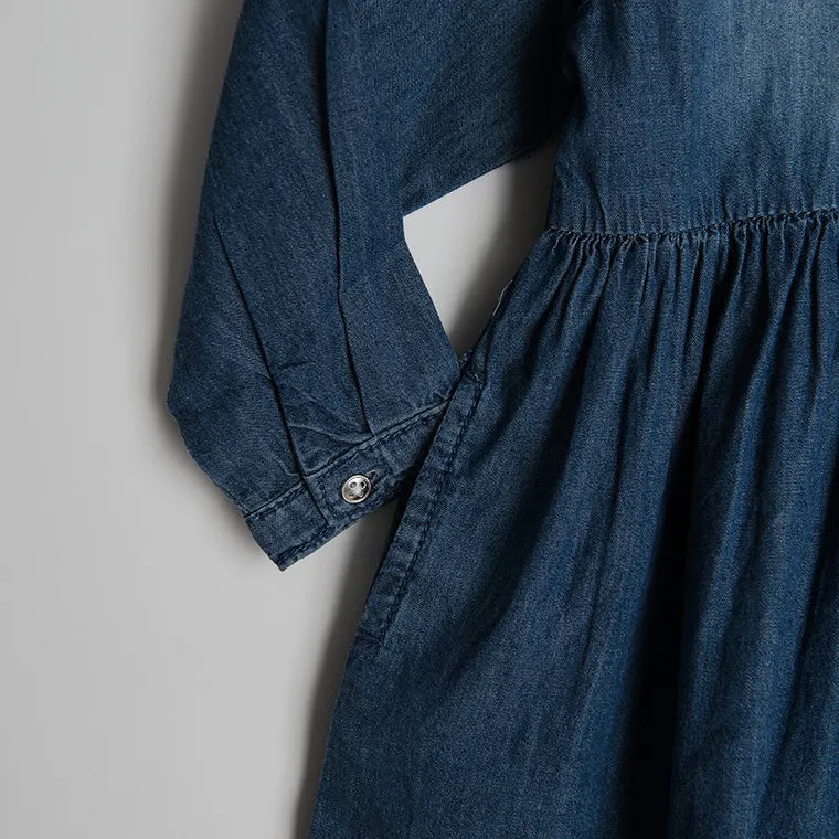 Girls Denim Dress With Long Sleeves CC CJG2410759