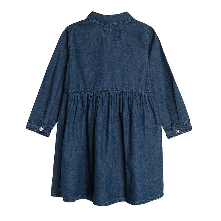 Girls Denim Dress With Long Sleeves CC CJG2410759