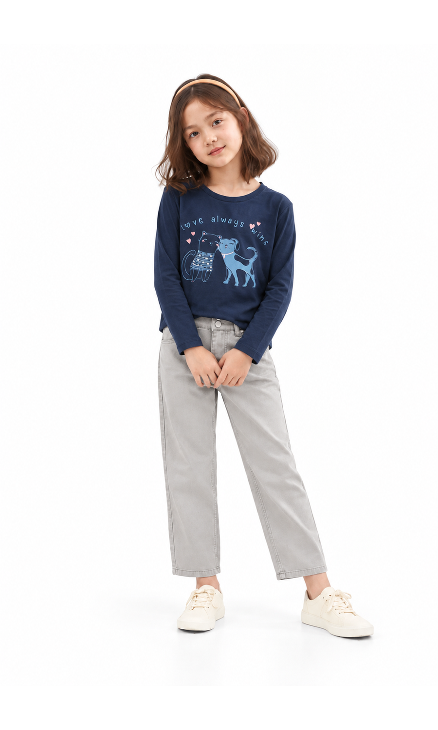 Girl's Denim Pant - Beige