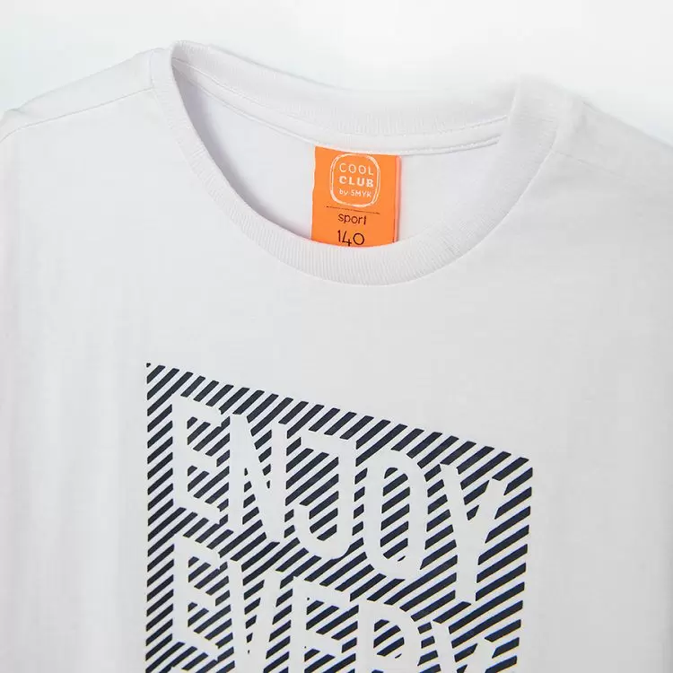 Boy's Set T Shirt Shorts White & Black