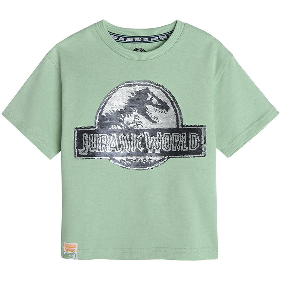 Boy's T Shirt Light Green Reversible Sequins Jurassic World