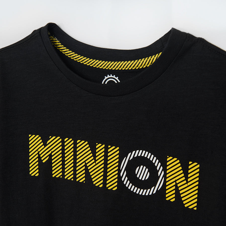 Boy's T Shirt Black Minions