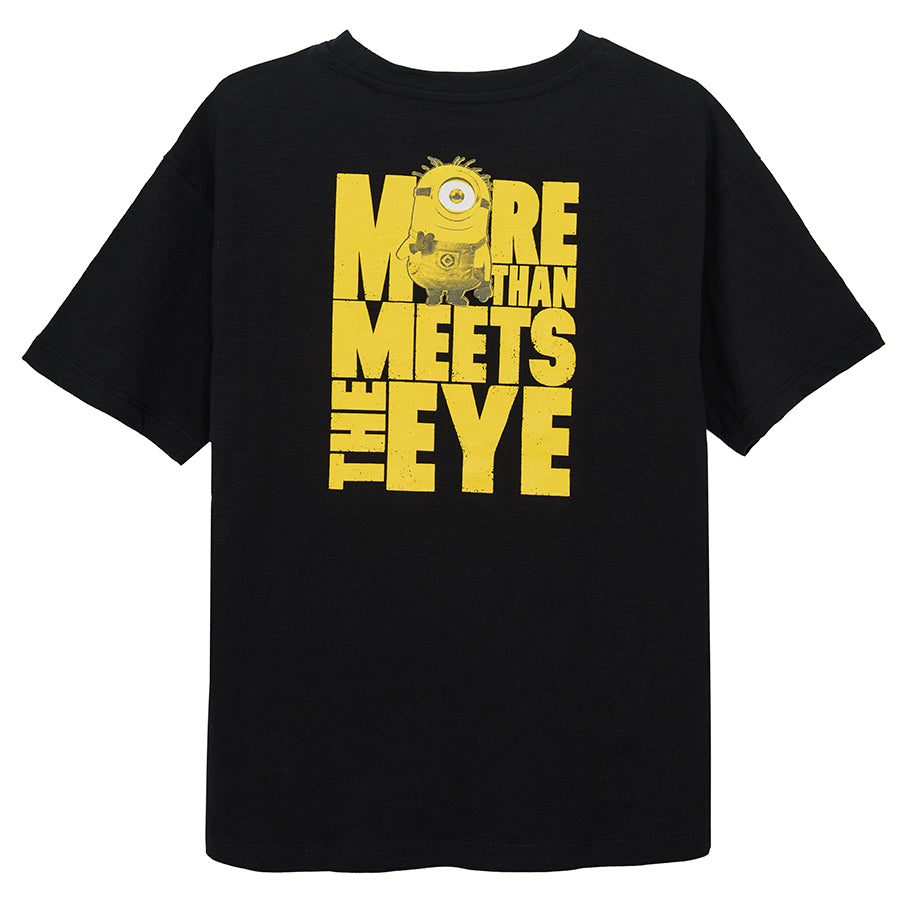 Boy's T Shirt Black Minions