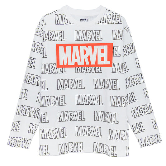 Boy's Long-sleeved Blouse White Marvel Super Heroes