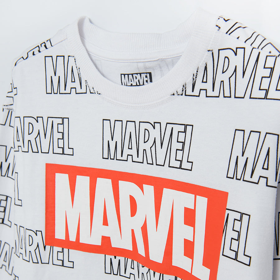 Boy's Long-sleeved Blouse White Marvel Super Heroes