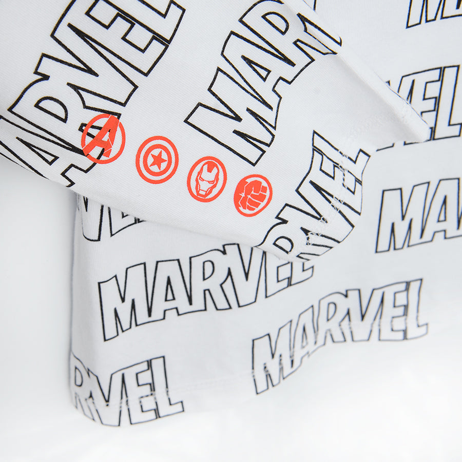 Boy's Long-sleeved Blouse White Marvel Super Heroes