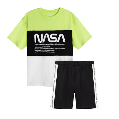 Boy's Pajamas Green And Black Nasa