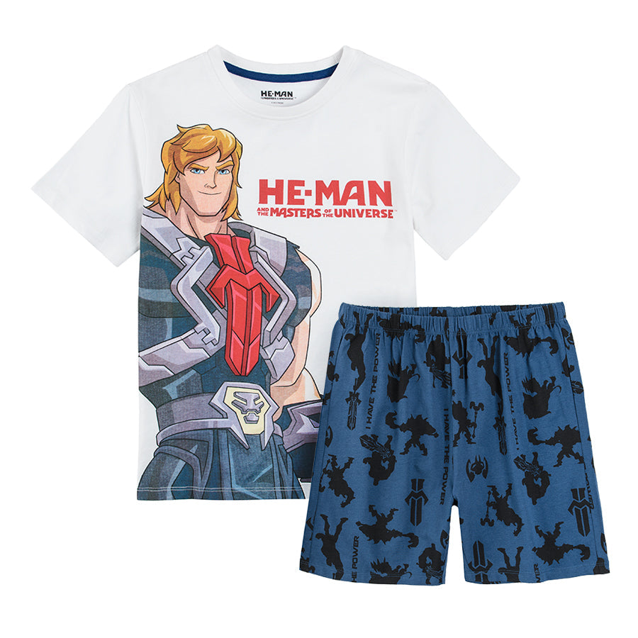 Pajamas for Boy's White & Navy Blue He-Man -
